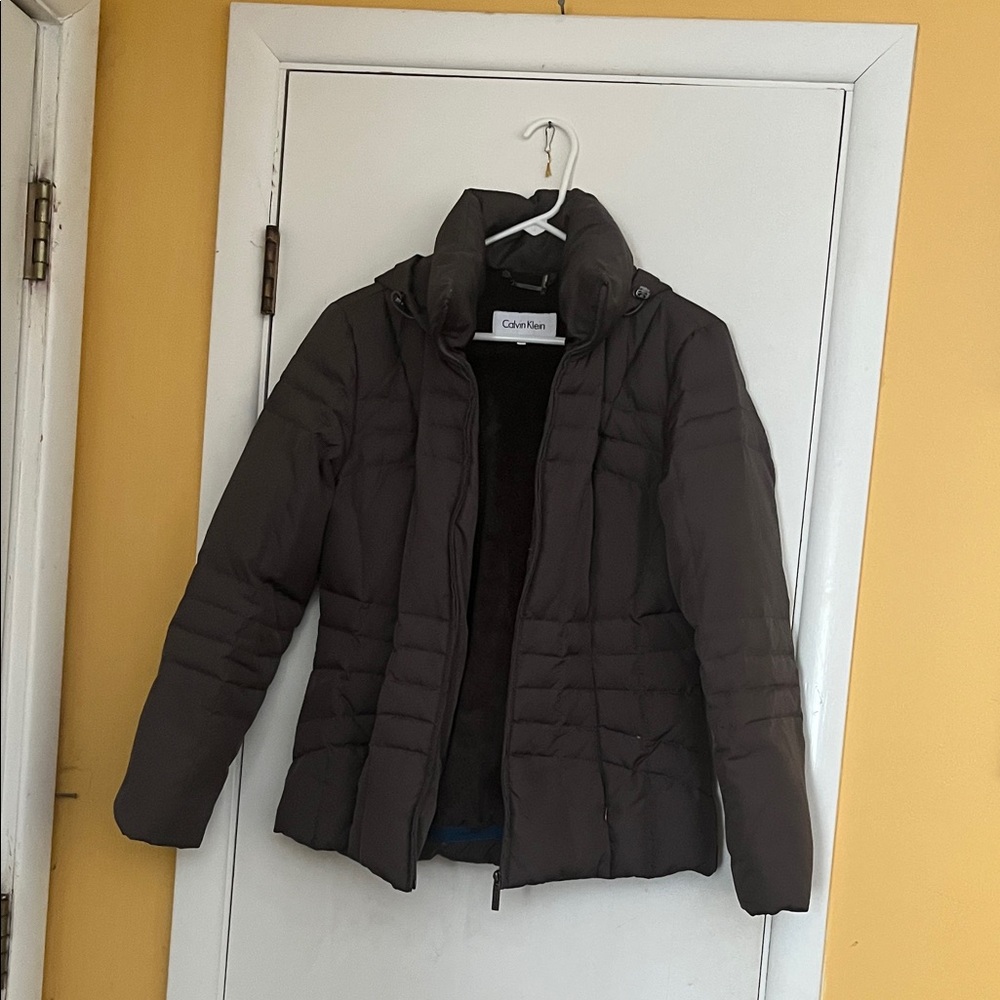 Calvin Klein Women's Dark Gray Puffer Coat